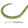 1m chaine CHEVRON épi émaillée en métal BRONZE et émail VERT CLAIR ref 14 , DIY 