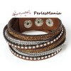 Bracelet double strass MARRON