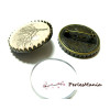 20 pièces: 10 support de broche griffe 30mm BRONZE ref 26169 et 10 cabochons 