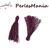 20 pompons breloque passementière  POURPRE fil d' OR 25mm S1164859 