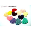 12 cabochons CONNECTEUR Résine coeur mulit color 15x13x1.5mm ref FR0563 