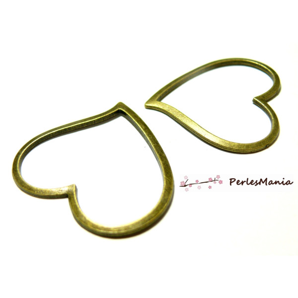 Pendentifs Grand Cœur 40x35mm – Breloque Bronze