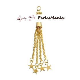 3 pompons breloque passementière  et etoile OR S1176695 