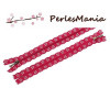 1 FERMETURE ECLAIR DENTELLE AVEC ZIPPER BRONZE ROUGE  20CM S1177761 