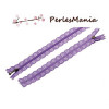 5 FERMETURES ECLAIR DENTELLE AVEC ZIPPER BRONZE VIOLET  20CM S1177756 