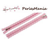 5 FERMETURES ECLAIR DENTELLE AVEC ZIPPER BRONZE ROSE  20CM S1177754 