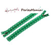 5 FERMETURES ECLAIR DENTELLE AVEC ZIPPER BRONZE VERT  20CM S1177755 