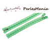 1 FERMETURES ECLAIR DENTELLE AVEC ZIPPER BRONZE VERT CLAIR  20CM S1177760 