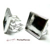 1 Support de bague carré  20mm ARGENT PLATINE anneau dentelle 