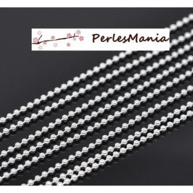 Chaîne à Billes Boules métal finition Argent Vif 2.4mm