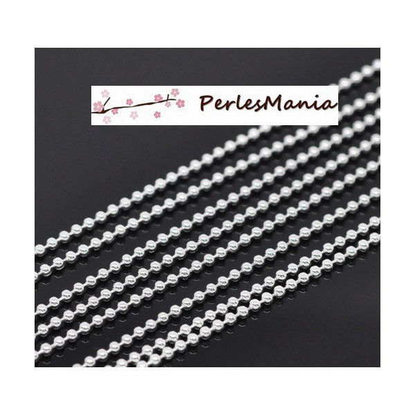 Chaîne à Billes Boules métal finition Argent Vif 2.4mm