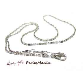 1 Collier chaine  fines ARGENT PLATINE 2, 5 par  1,5mm avec fermoir ref 6346 