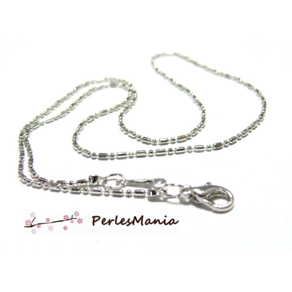1 Collier chaine  fines ARGENT PLATINE 2, 5 par  1,5mm avec fermoir ref 6346 