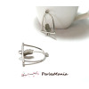 breloques Connecteur perchoir 3D VIEIL ARGENT H10953