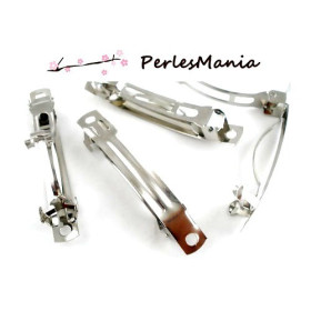 Supports de barrette CLIPS 39 par 9mm, métal coloris ARGENT PLATINE