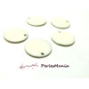 Sequins médaillons émaillés biface rond 20mm Crème, DIY