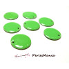 10 sequins médaillons émaillés biface rond 20mm VERT POMME, DIY 