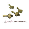 20 Pendentifs  CLEFS COEUR picots 2Y4749 BRONZE, DIY 