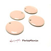 10 sequins médaillons émaillés biface rond 20mm ROSE PALE, DIY 