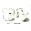 1 bracelet MANCHETTE avec chainette ARGENT PLATINE 40mm REF33547, DIY 
