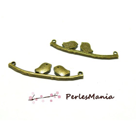 10 pendentifs breloque CONNECTEURS OISEAU BRONZE H114767 , DIY 