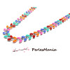 1m chaine CHEVRON épi émaillée en métal argenté et émail MULTICOLOR, DIY 