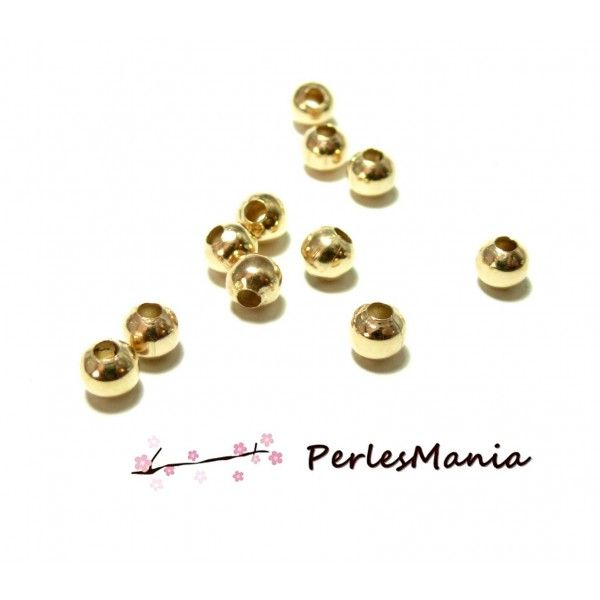 500 perles METAL intercalaires rondes lisse 2mm DORE CLAIR, DIY