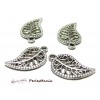 100 pendentifs, breloque feuille ajourée 2B4422 VIEIL ARGENT, DIY