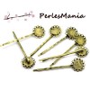 10 BARRETTES BOB PIN PINCE A CHEVEUX BRONZE DOUBLE VAGUE 12mm