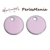 Pax: 5 Medaillons Sequins émaillés  biface rond 16mm ROSE