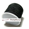 Mercerie, BOBINE de 38 mètres FIL CORDON ROND ELASTIQUE NOIR FIN 0.6mm  , DIY