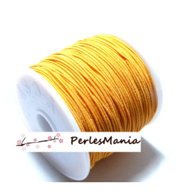 Mercerie, BOBINE de 38 mètres FIL CORDON ROND ELASTIQUE ORANGE CLAIR FIN 0.6mm, DIY