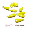 20 sequins médaillons émaillés BIFACE GOUTTE  13mm JAUNE ref47, DIY