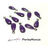 20 sequins médaillons émaillés BIFACE GOUTTE  13mm VIOLET ref54, DIY