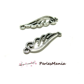 6 pendentifs breloque CONNECTEURS ailes  ARGENT PLATINE H538111 , DIY