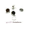 20 pièces: 10 Supports de Boucle d'oreille  puce 10mm ARGENT VIF  et 10 cabochons