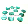 Apprêt 100 pendentifs nacre sequins BLEU TURQUOISE en 15mm, DIY