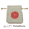 1 pochette sachet cadeau lin beige ( 115 par 140mm)