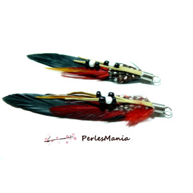 Pendentifs Plumes Breloques Noir 85mm DIY