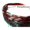 10 COLLIERS Tours de cou Rigides cablés fermoirs à vis  1mm ROUGE ref 70, DIY