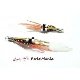 Pendentifs Plumes Breloques Blanc – 85x20mm