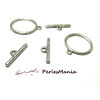PAX: 20 sets fermoirs T 2D2355 GRAND toggle VIEIL ARGENT  , DIY