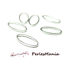 Pendentifs anneau connecteur fermé Ovale Argent Vif 16mm