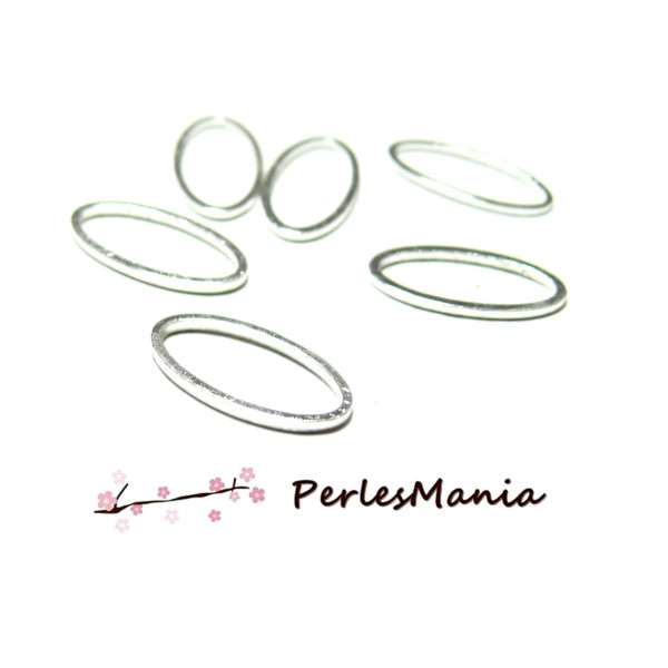 Pendentifs anneau connecteur fermé Ovale Argent Vif 16mm