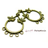 4 pendentifs multi connecteur oiseau 2Y5424 Bronze