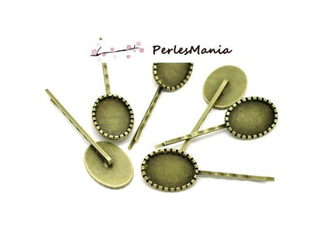 10 BARRETTES BOB PIN PINCE A CHEVEUX BRONZE ROULEAU 18 par 25mm