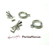 PAX: 20 sets fermoirs T 2D2128 GRAND toggle ARGENT  VIF , DIY