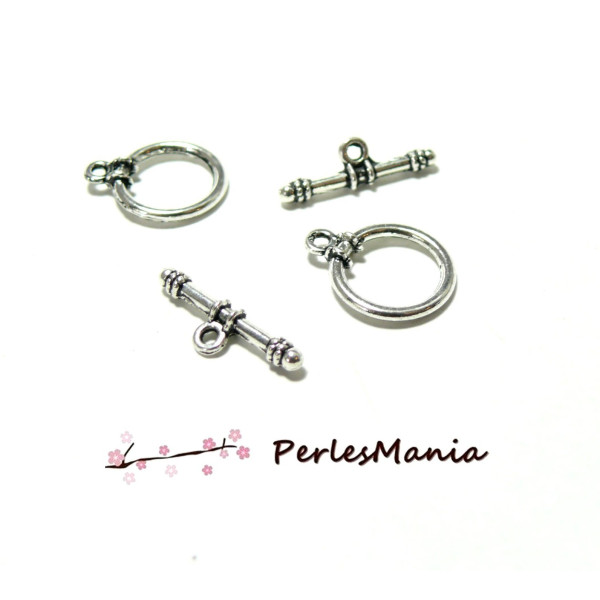 Sets Fermoirs Toggle Travaillés 16mm Vieil Argent DIY