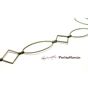 1 mètre  Chaine  Ovale et losange bronze ref 4