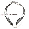 5 Colliers  NOIR organza et corde  2 rangées 1mm  DIY